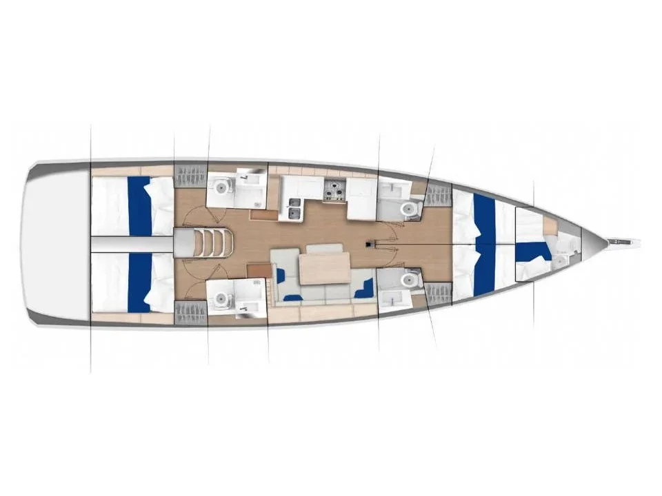 Grundriss der Yacht JEANNEAU Sun Odyssey 490 - Wanderlust