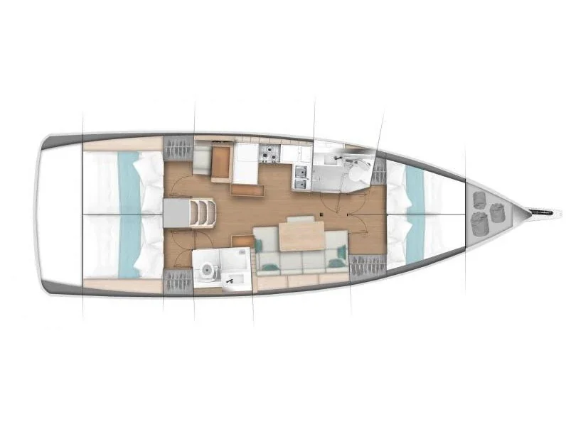 Grundriss der Yacht JEANNEAU Sun Odyssey 440 - Ocean Song