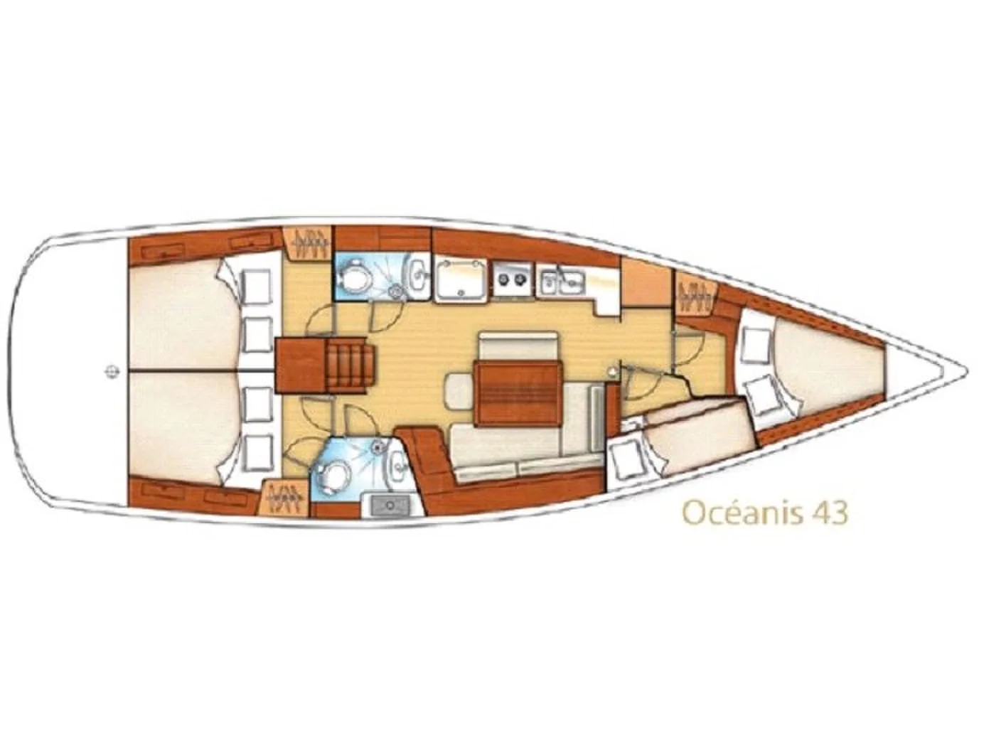 Grundriss der Yacht BENETEAU Oceanis 43 - Alboran XXXI Saoco