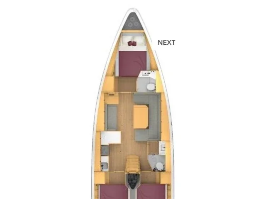 Grundriss der Yacht BAVARIA C42 - Silver VII