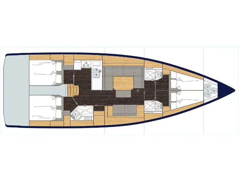 Grundriss der Yacht BAVARIA C45 - Silver III