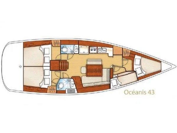Grundriss der Yacht BENETEAU Oceanis 43 - Aias