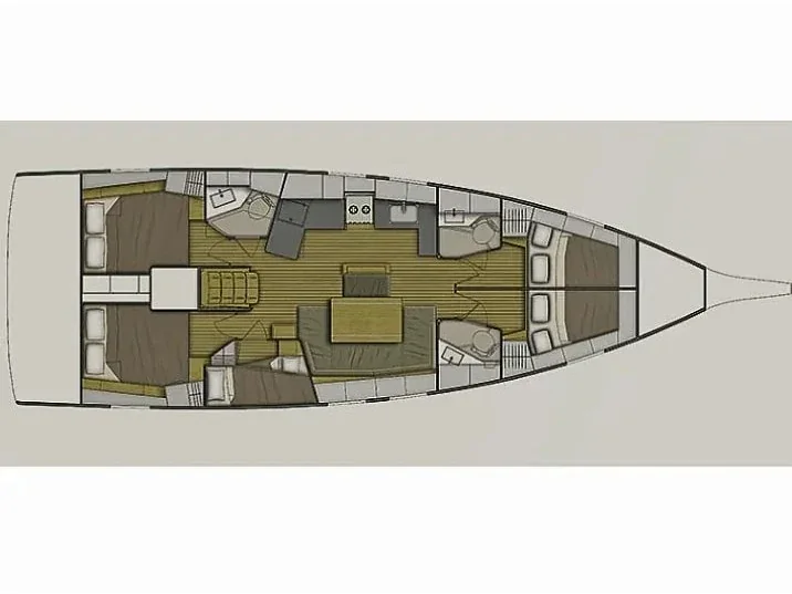 Grundriss der Yacht BENETEAU Oceanis 46.1 - Bar-Bar