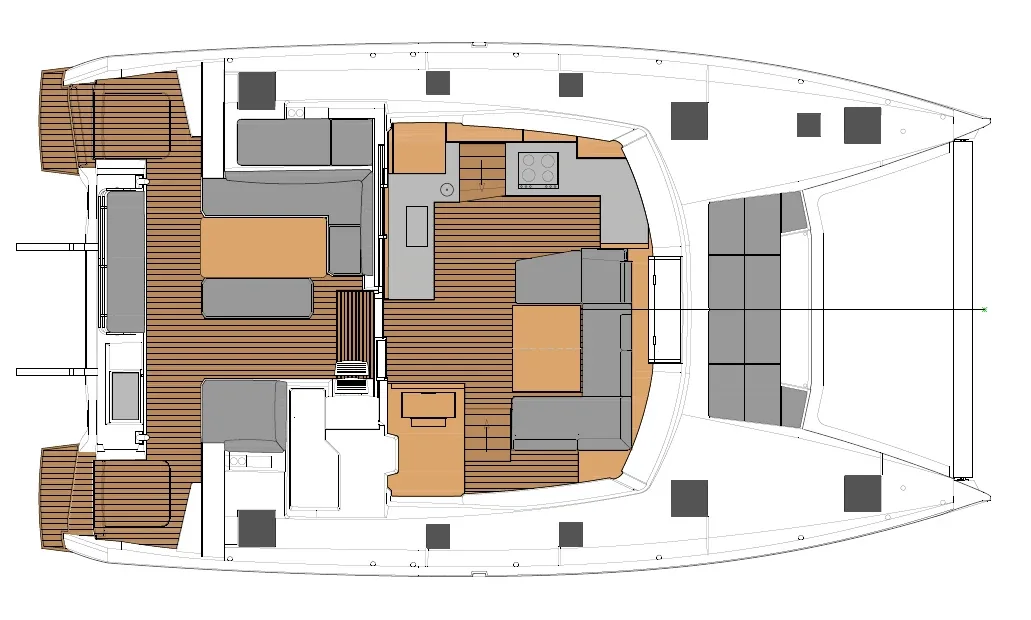 Grundriss der Yacht FOUNTAINE PAJOT Elba 45 - Lazuli