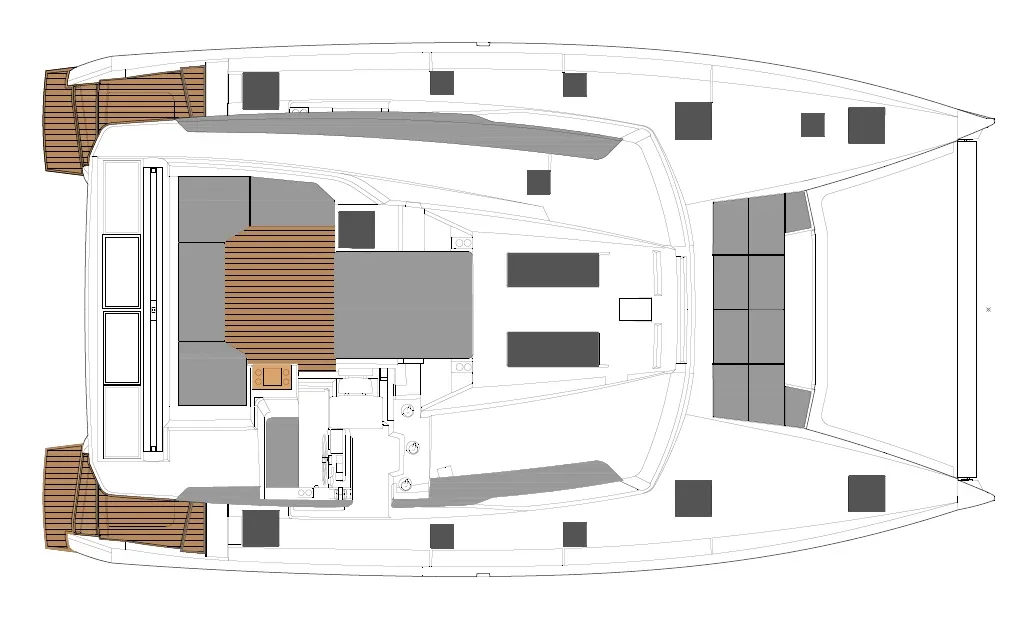 Grundriss der Yacht FOUNTAINE PAJOT Elba 45 - Lazuli
