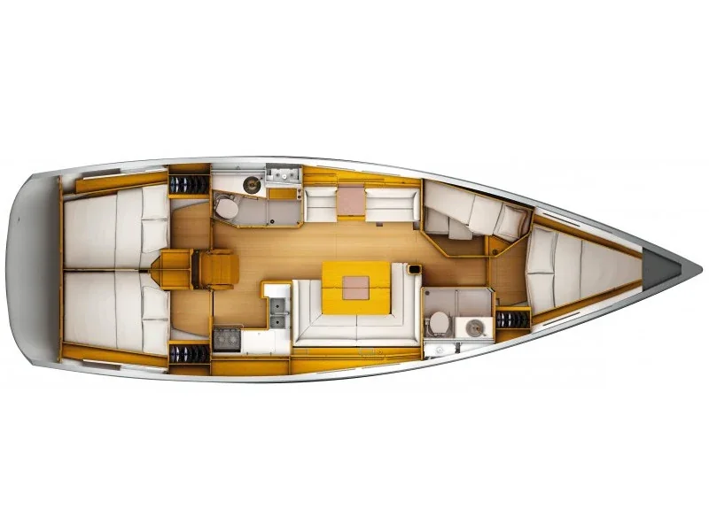 Grundriss der Yacht JEANNEAU Sun Odyssey 449 - Airbender