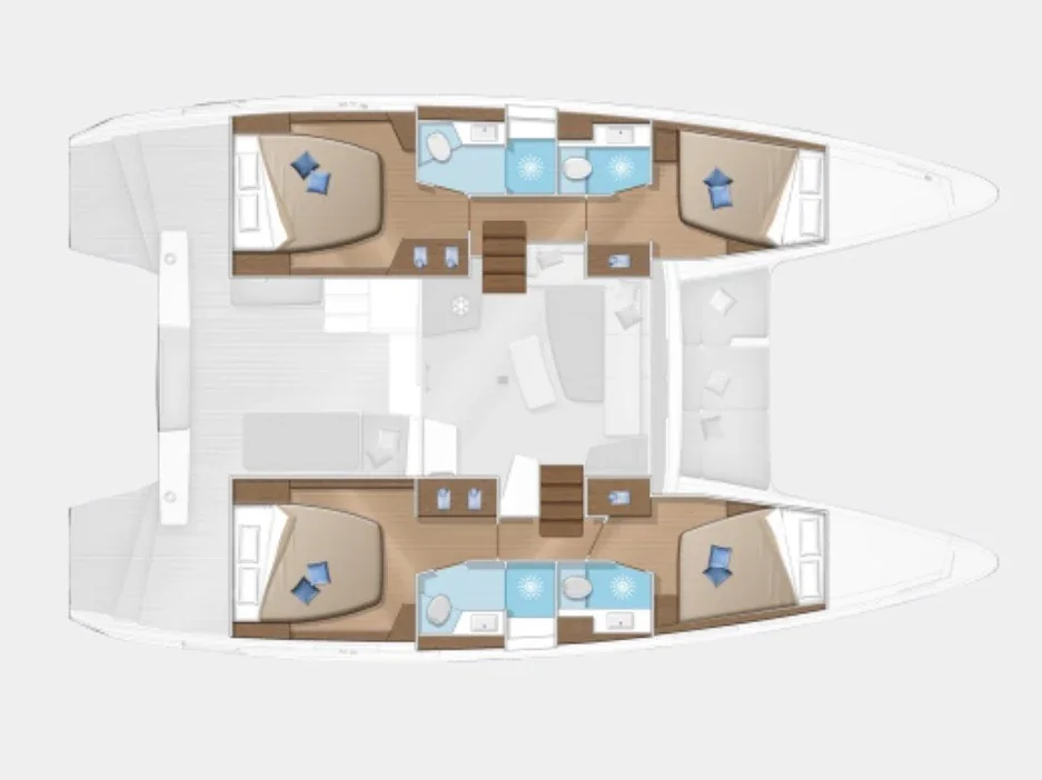 Grundriss der Yacht LAGOON 42 - Coral Seas