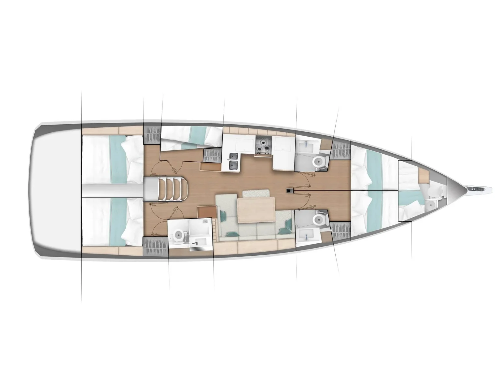 Grundriss der Yacht JEANNEAU Sun Odyssey 490 - Jason