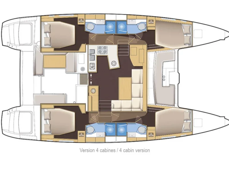Grundriss der Yacht LAGOON 450 F - Hot Stuff