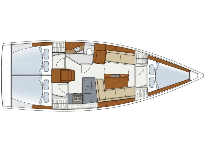 Grundriss der Yacht HANSE 345 - SunShine