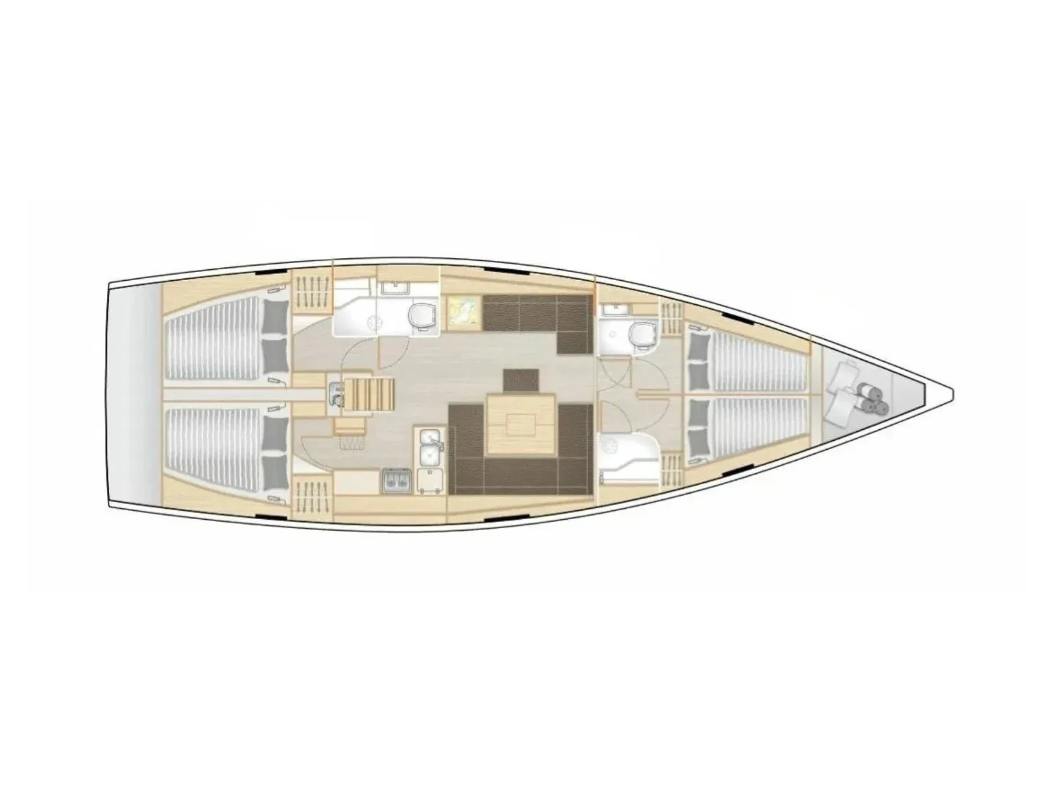 Grundriss der Yacht HANSE 458 - Kiveli