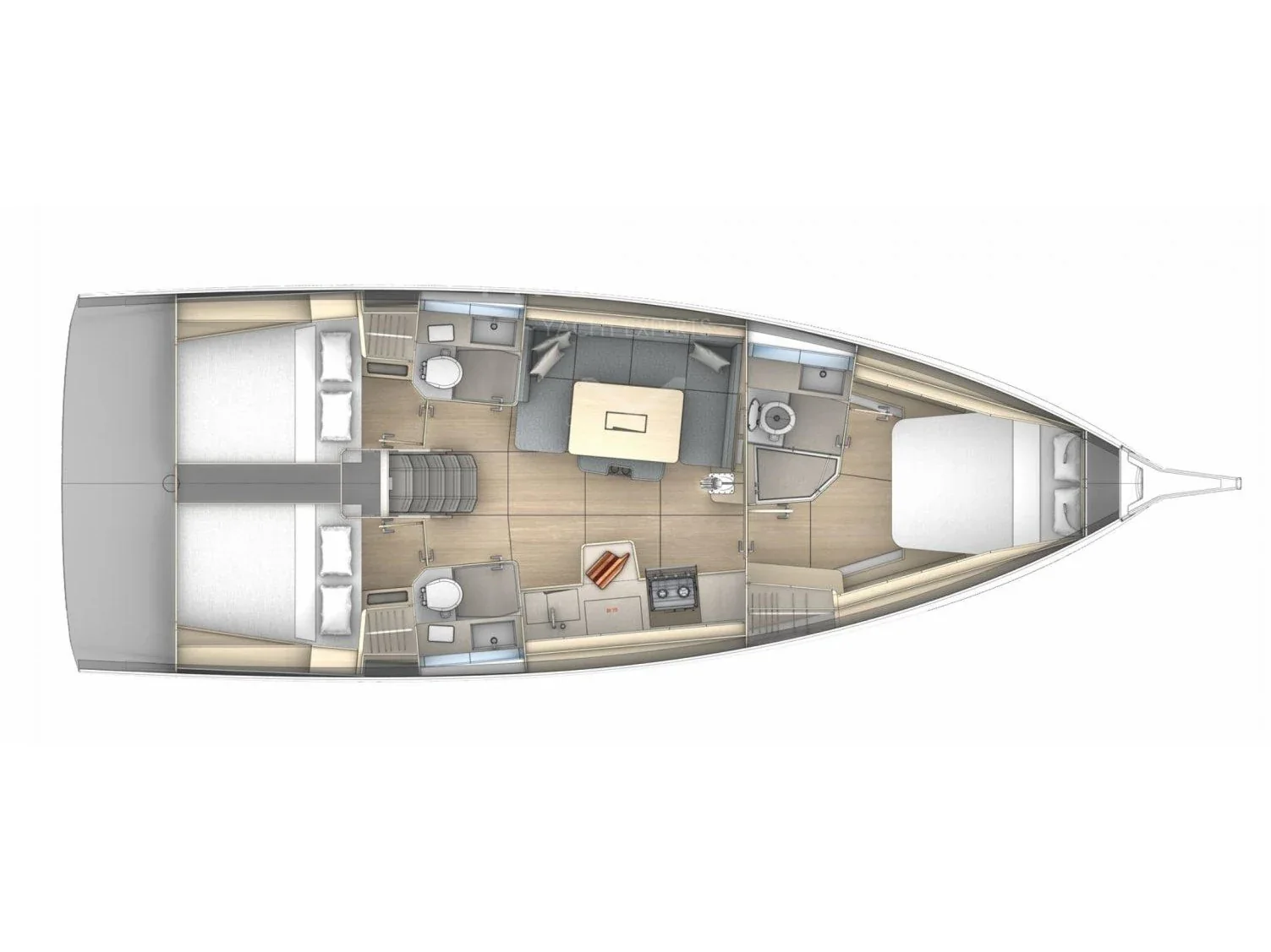 Grundriss der Yacht DUFOUR 41 - Memories