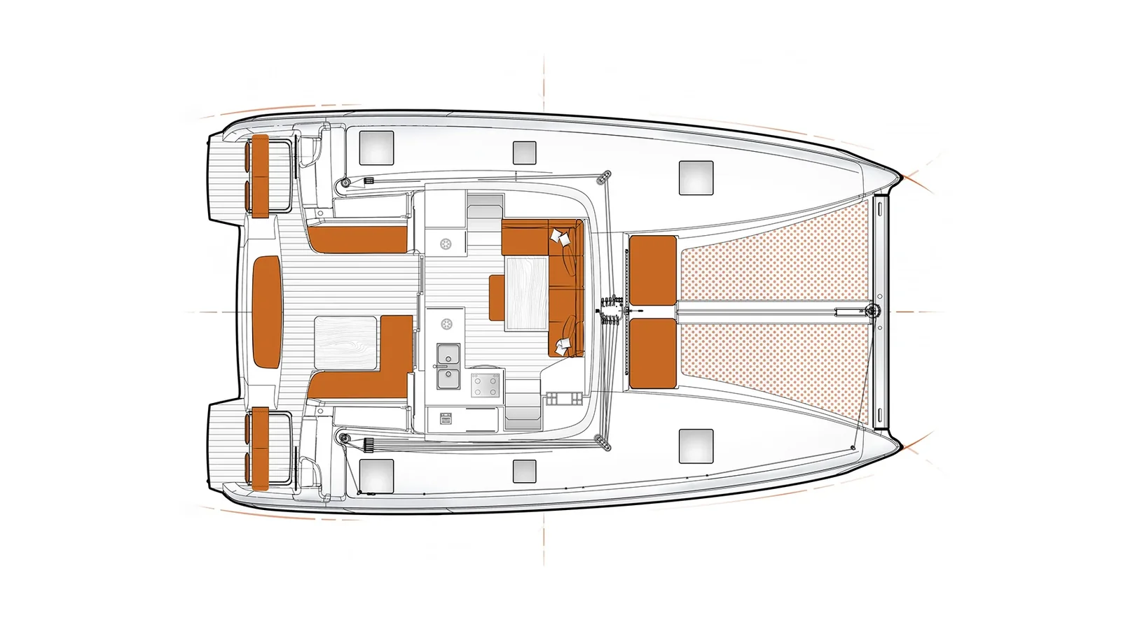 Grundriss der Yacht EXCESS-CATAMARANS 11 - One Kiss