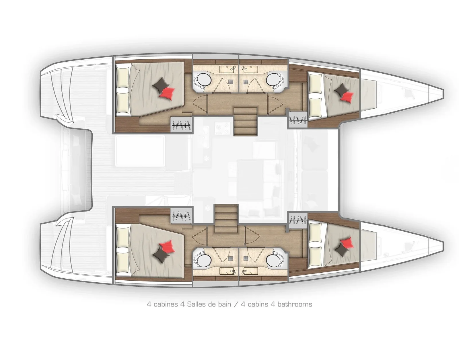 Grundriss der Yacht LAGOON 40 - Nemo