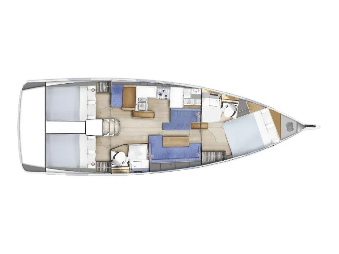 Grundriss der Yacht JEANNEAU Sun Odyssey 410 - Pnoe