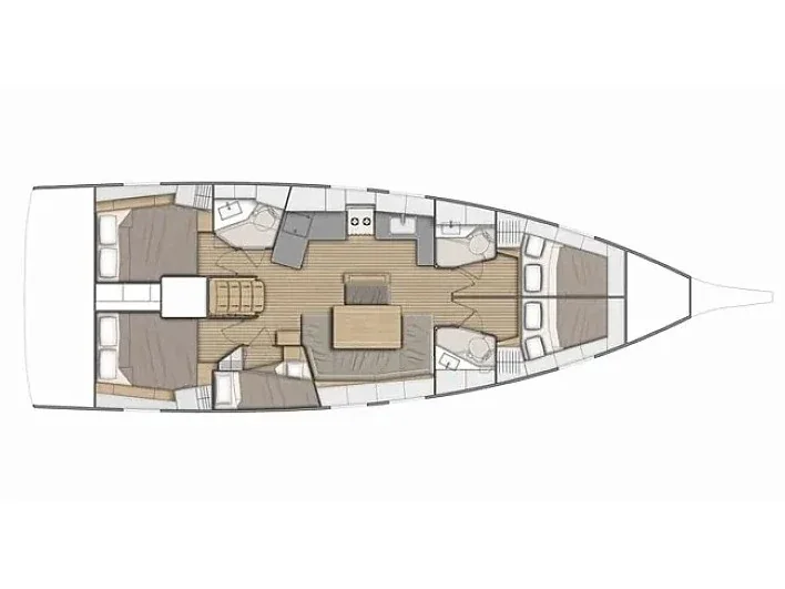 Grundriss der Yacht BENETEAU Oceanis 46.1 - Okiroi