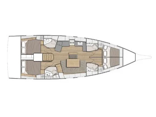 Grundriss der Yacht BENETEAU Oceanis 46.1 - Bella