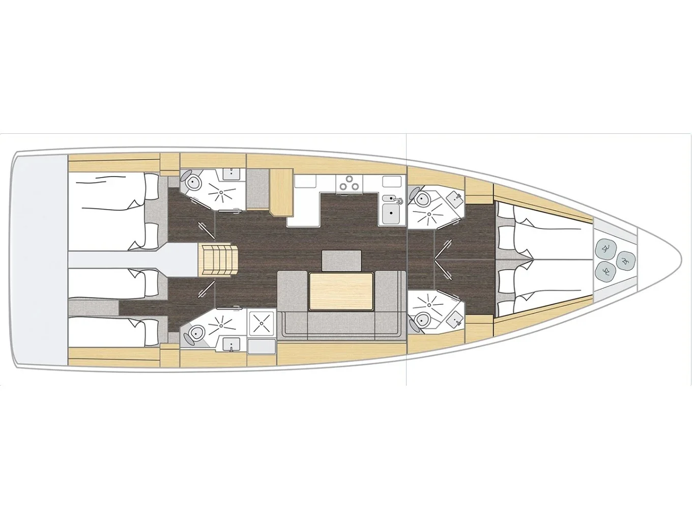 Grundriss der Yacht BAVARIA C46 - Ianos