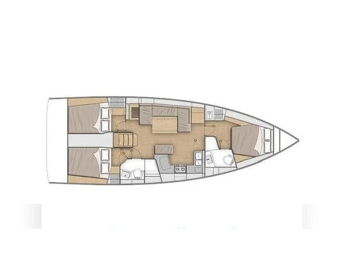 Grundriss der Yacht BENETEAU Oceanis 40.1 - Antigoni