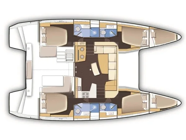 Grundriss der Yacht LAGOON 42 - Utopia