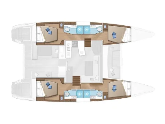 Grundriss der Yacht LAGOON 450 F - Myrto