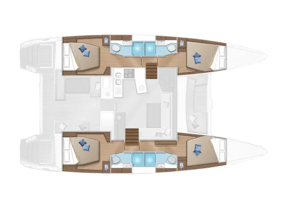 Grundriss der Yacht LAGOON 450 F - Myrto