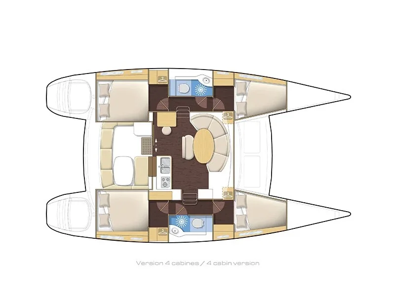 Grundriss der Yacht LAGOON 380 S2 - Vienna