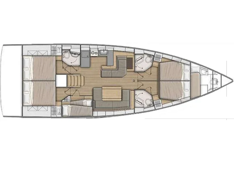 Grundriss der Yacht BENETEAU Oceanis 51.1 - Black Swan