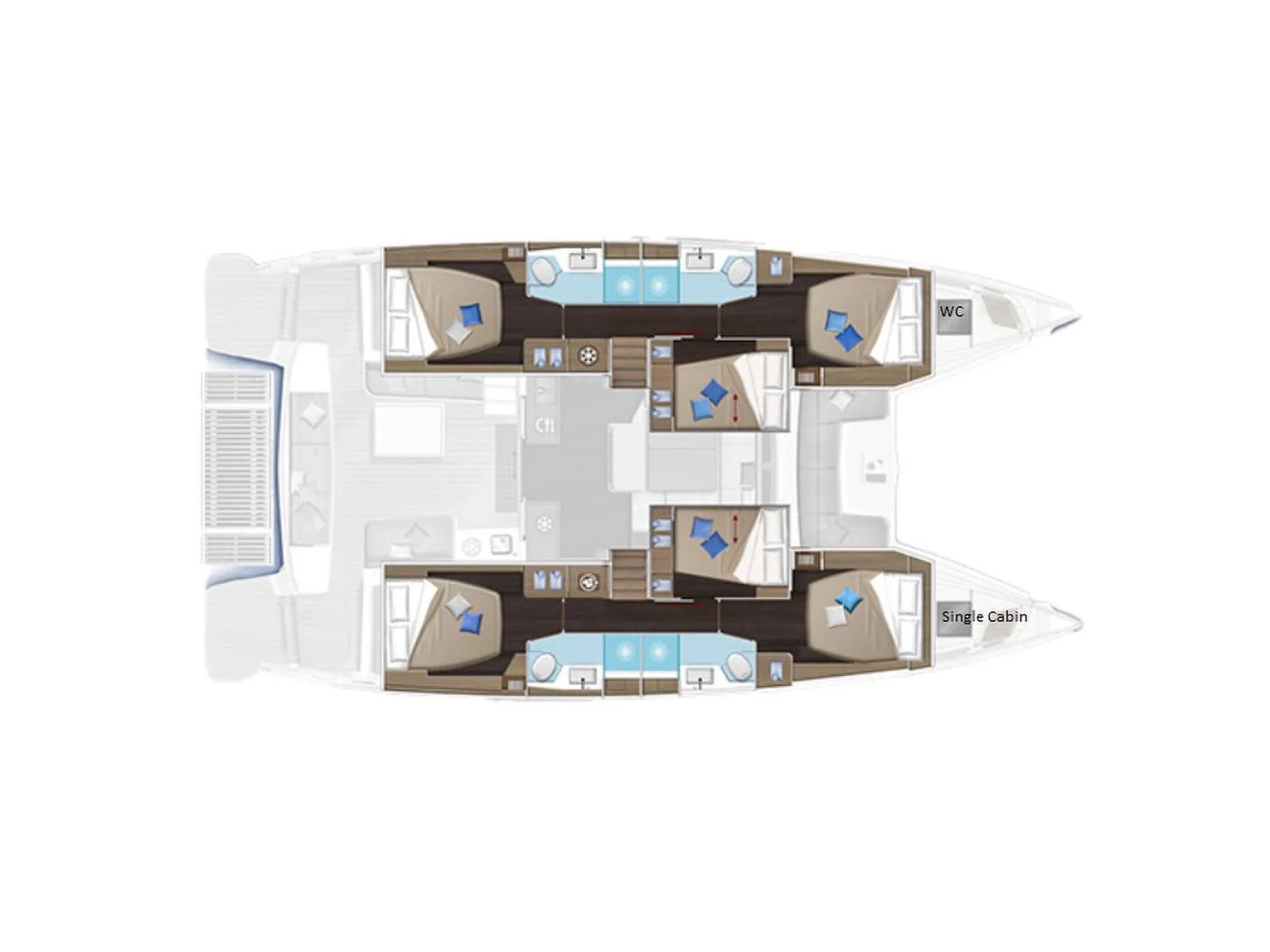 Grundriss der Yacht LAGOON 51 - Mythos
