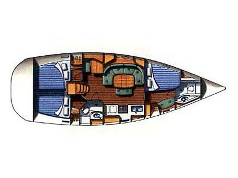 Grundriss der Yacht BENETEAU Oceanis 393 - Hinitsa