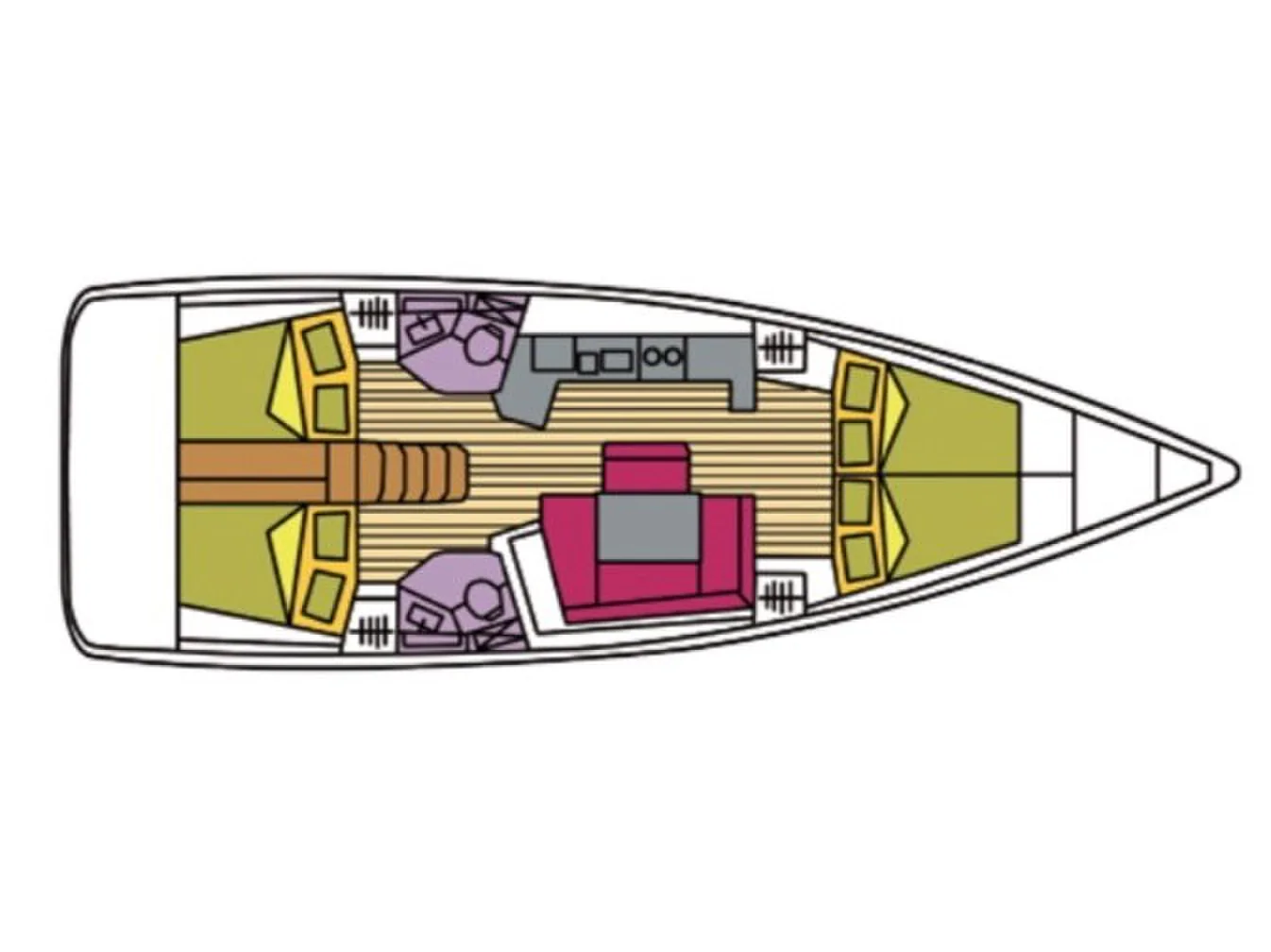 Grundriss der Yacht BENETEAU Oceanis 45 - Alnair