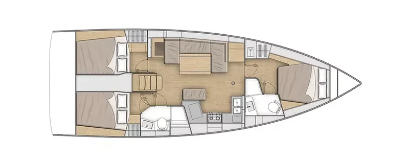 Grundriss der Yacht BENETEAU Oceanis 40.1 - Eleftheria
