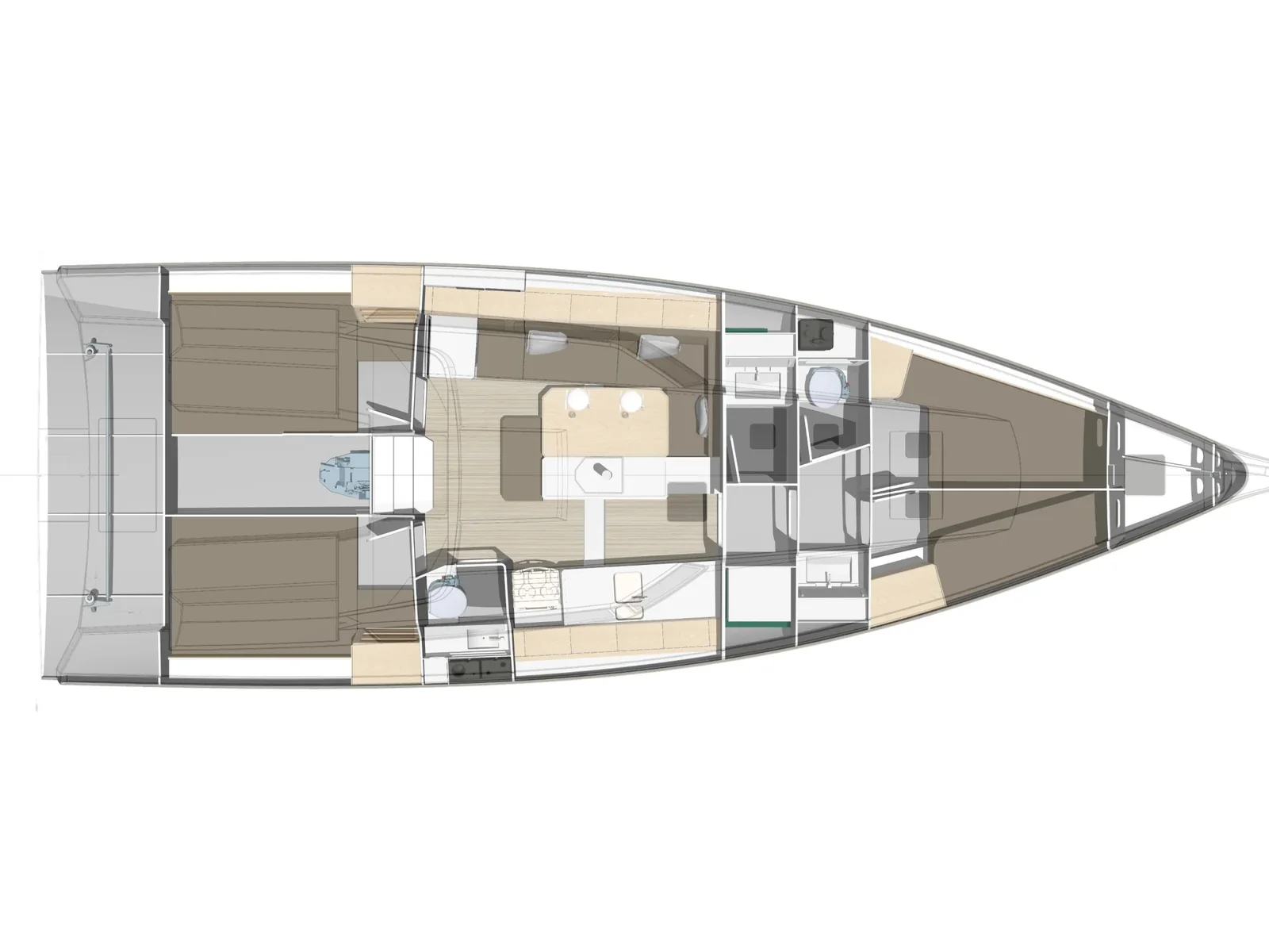 Grundriss der Yacht POGO STRUCTURES Pogo 44 - Tostaky