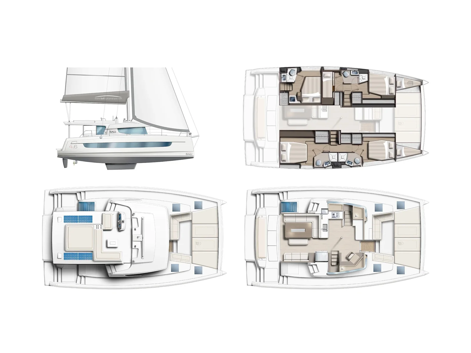 Grundriss der Yacht CATANA Bali 4.6 - Atlantis