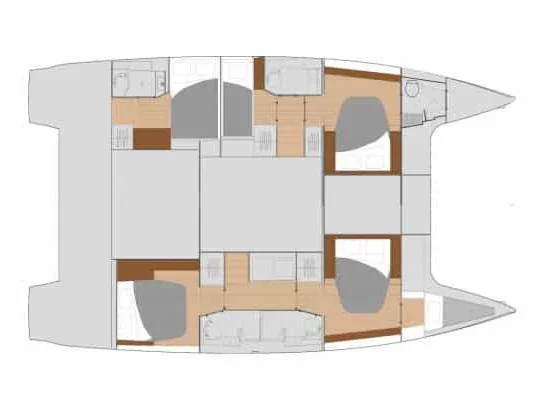 Grundriss der Yacht FOUNTAINE PAJOT Saona 47 - Aurora 381