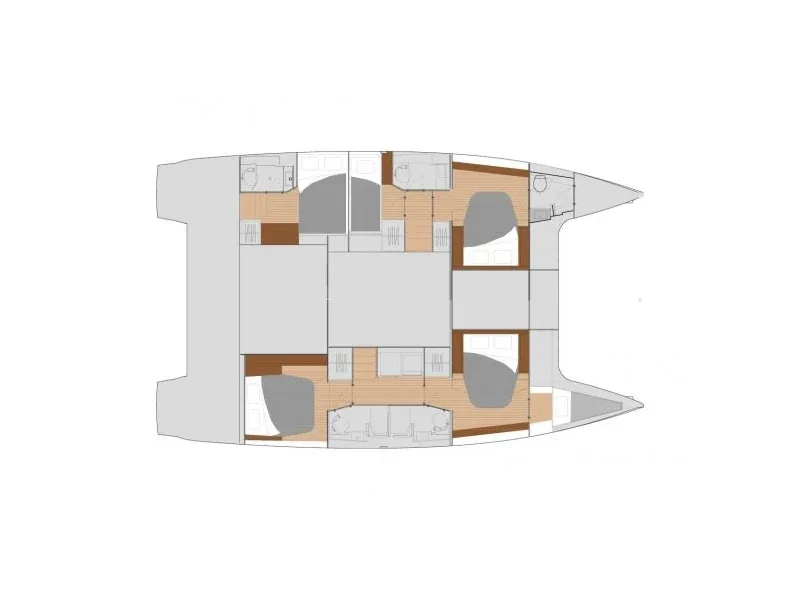Grundriss der Yacht FOUNTAINE PAJOT Saona 47 - Aquarella
