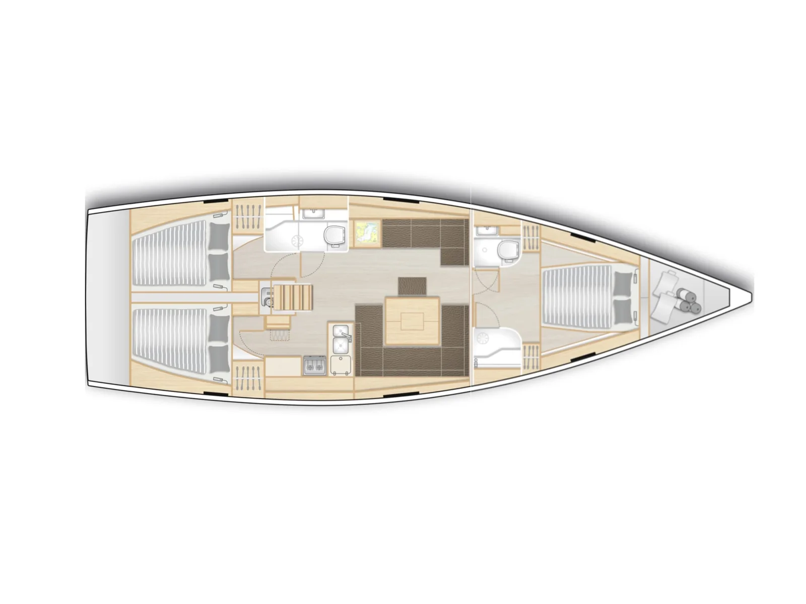 Grundriss der Yacht HANSE 458 - Kalimera