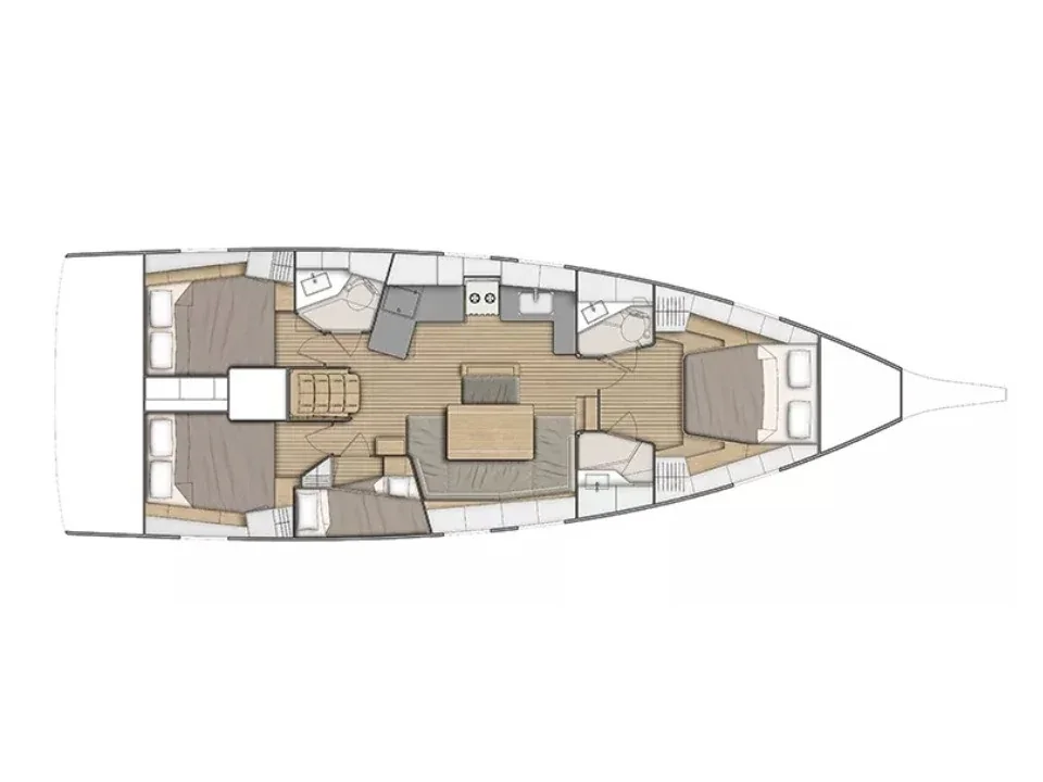 Grundriss der Yacht BENETEAU Oceanis 46.1 - Tyche