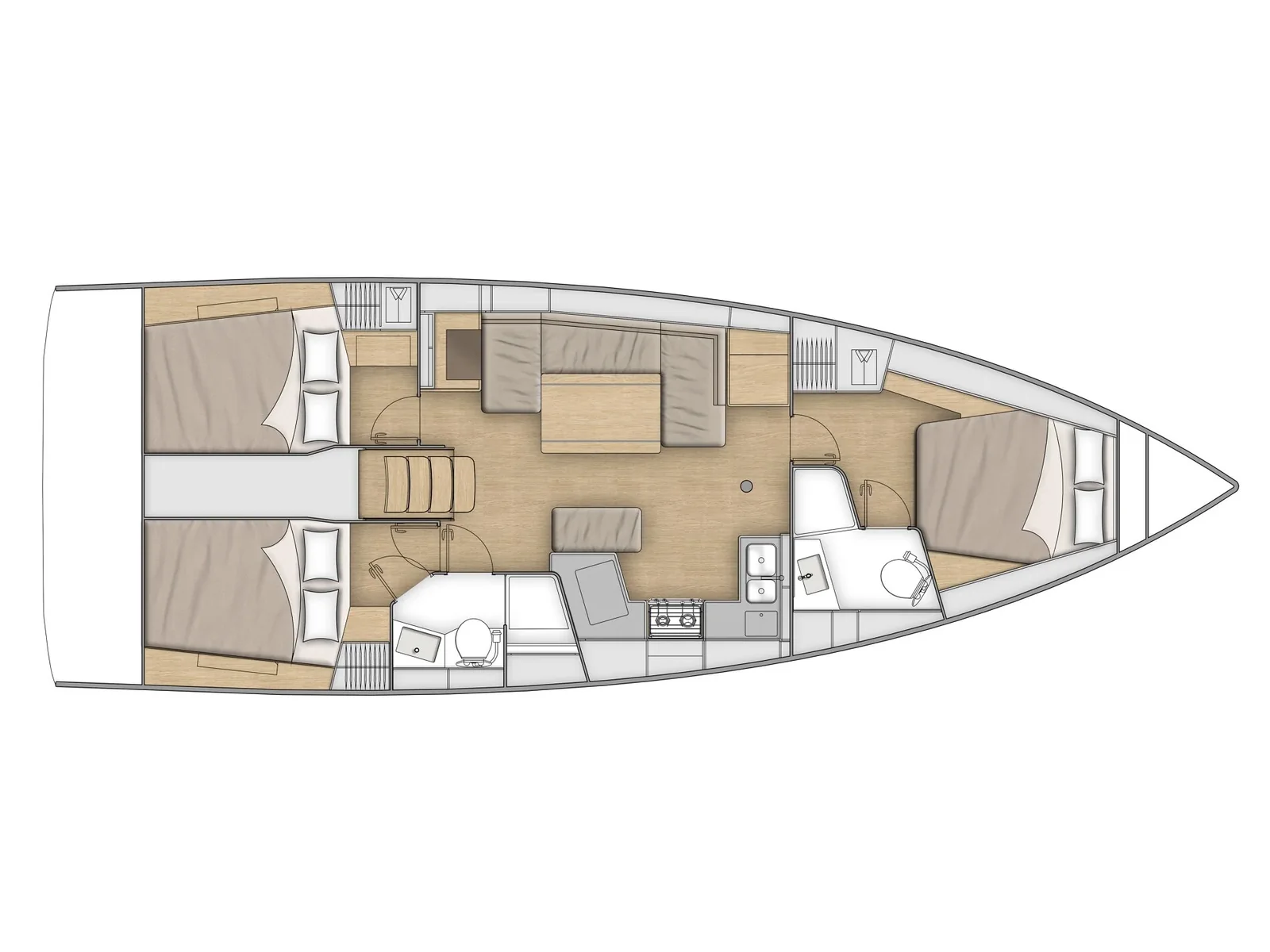 Grundriss der Yacht BENETEAU Oceanis 40.1 - Dinamica
