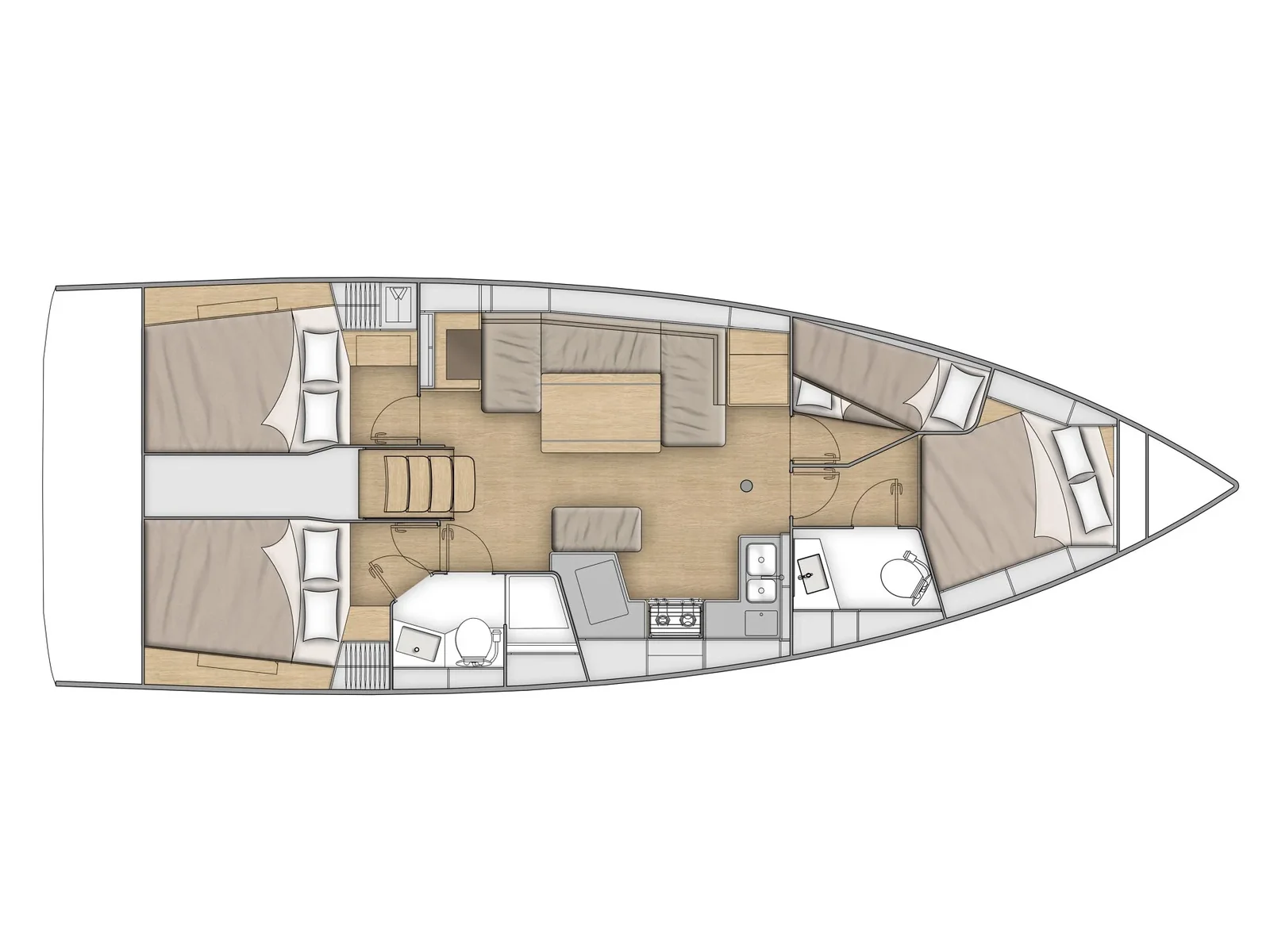 Grundriss der Yacht BENETEAU Oceanis 40.1 - Anima