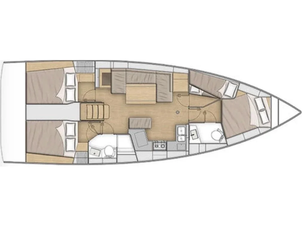 Grundriss der Yacht BENETEAU Oceanis 40.1 - Ocean Pearl