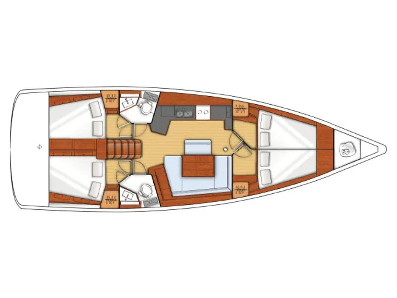Grundriss der Yacht BENETEAU Oceanis 45