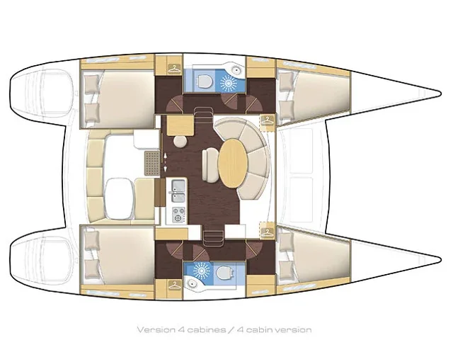 Grundriss der Yacht LAGOON 380