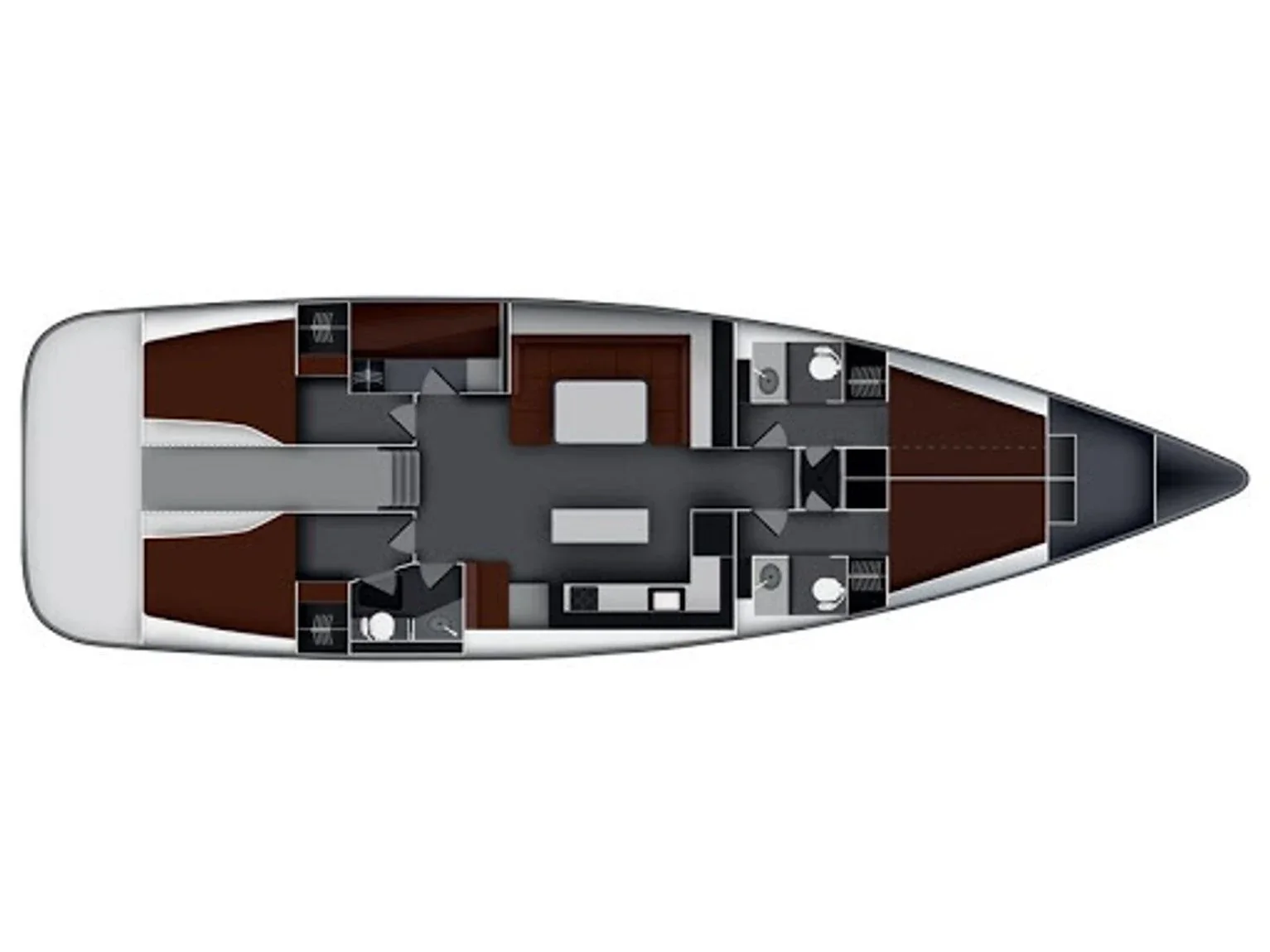 Grundriss der Yacht BAVARIA 55 Cruiser - Vega