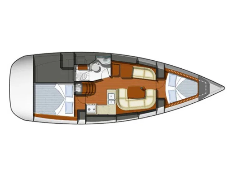 Grundriss der Yacht JEANNEAU Sun Odyssey 36i - Sunny