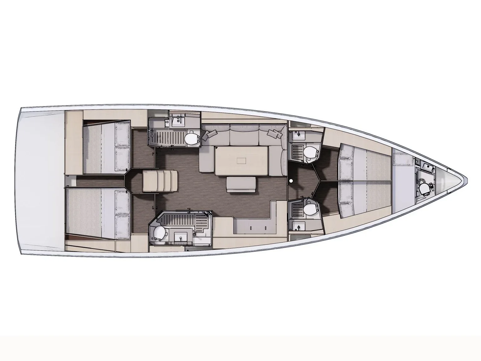 Grundriss der Yacht DUFOUR 470 - Scrusciu du Mari