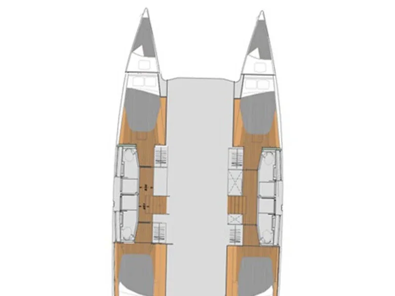 Grundriss der Yacht FOUNTAINE PAJOT Elba 45 - Kon-tiki