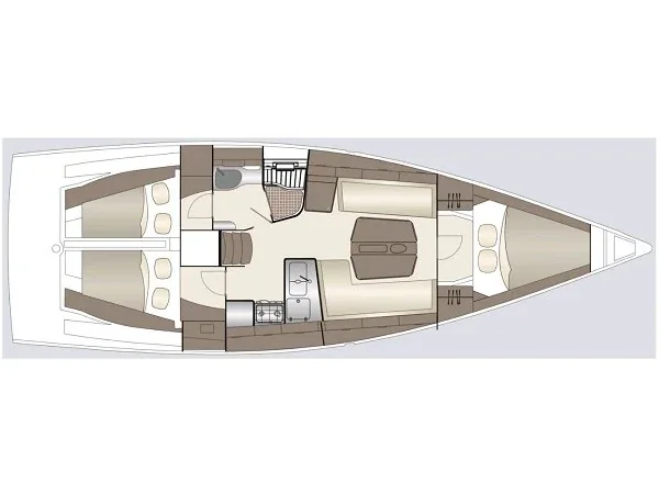 Grundriss der Yacht DEHLER 38 - Carla