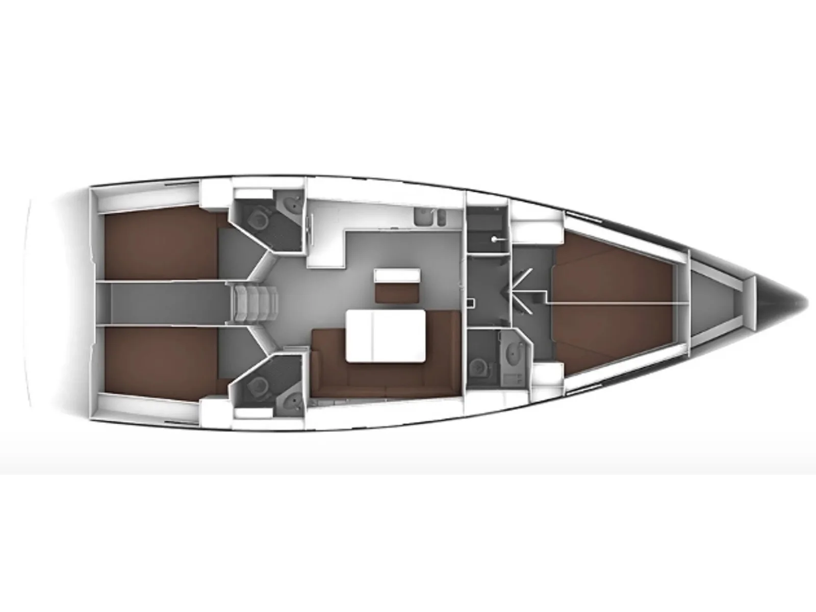 Grundriss der Yacht BAVARIA Cruiser 46 - Sibylla
