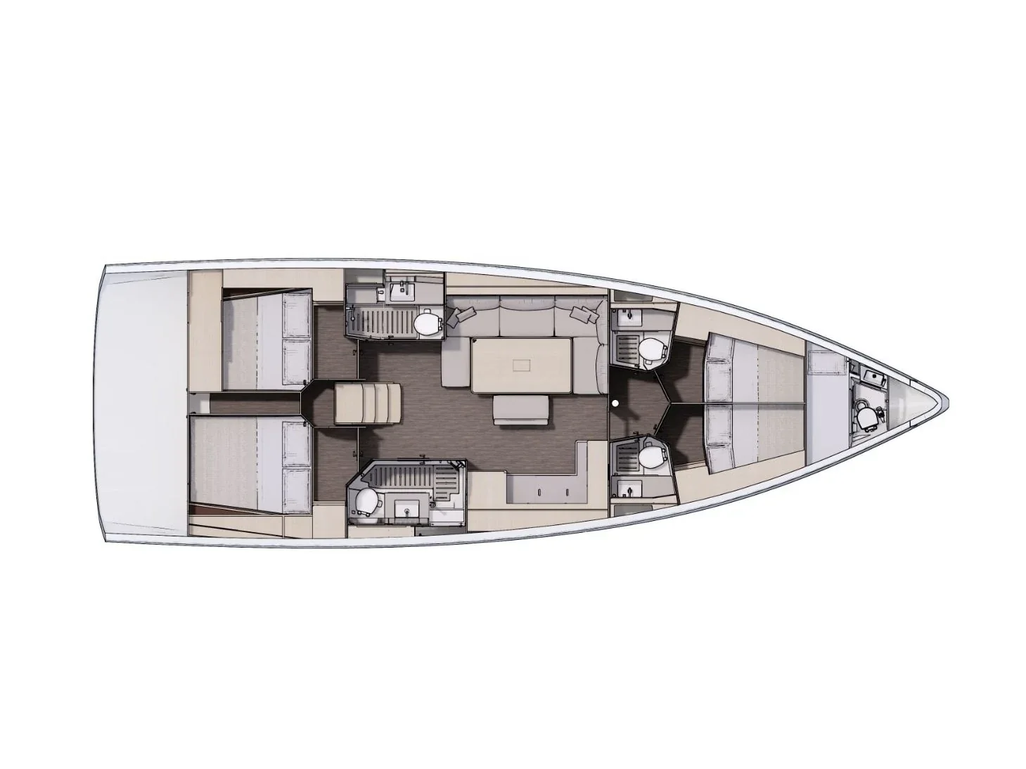 Grundriss der Yacht DUFOUR 470